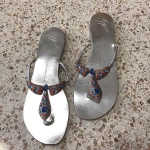 Giuseppe Zanotti Silver Sandals